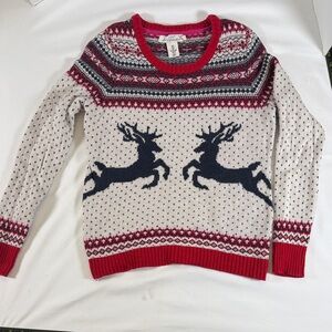 L.O.G.G. by H&M Nordic Reindeer Fair Isle Sweater Women’s Small